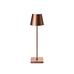 LED-Akku-Tischleuchte NUINDIE USB-C, IP54, rund, 38cm, 2.2W 2200K/2700K (FlexMood), mit Touch-Dimmer + USB-C, bronze-eloxiert