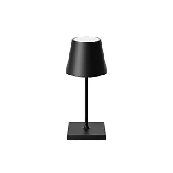 LED Akku-Tischleuchte NUINDIE MINI USB-C, IP54, rund, 25cm, 2.2W 2200K/2700K (FlexMood), mit Touch-Dimmer + USB-C, nachtschwarz