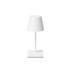 LED Akku-Tischleuchte NUINDIE MINI USB-C, IP54, rund, 25cm, 2.2W 2200K/2700K (FlexMood), mit Touch-Dimmer + USB-C, schneeweiß