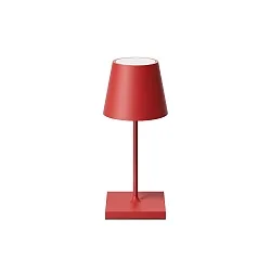 LED Akku-Tischleuchte NUINDIE MINI USB-C, IP54, rund, 25cm, 2.2W 2200K/2700K (FlexMood), mit Touch-Dimmer + USB-C, feuerrot