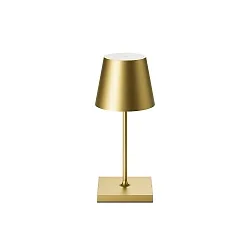 LED Akku-Tischleuchte NUINDIE MINI USB-C, IP54, rund, 25cm, 2.2W 2200K/2700K (FlexMood), mit Touch-Dimmer + USB-C, gold-eloxiert