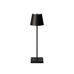 LED Akku-Tischleuchte NUINDIE TANGO, IP20, teilbarer Schirm, 2.2W 2200K/2700K (Flex-Mood), Soft-Touch, dimmbar, nachtschwarz