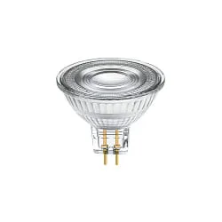 LED Stiftsockel-Reflektorlampe LUXAR GLAS MR16 DIM, 12V, Ø 5cm, GU5.3, 6,5W 2700K 460lm 36°, CRi >90, dimmbar