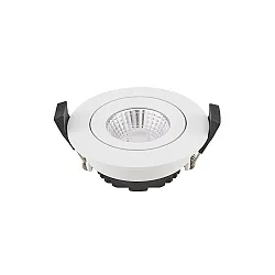 LED Einbauleuchte DILED 68, IP20, Ø 8.5cm, 6W 2700K 370lm 36°, CRi 95, dimmbar, schwenkbar, weiß