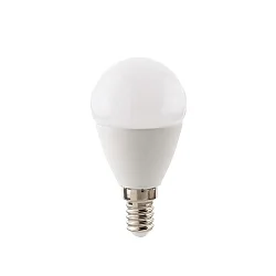 LED Tropfenlampe ECOLUX KUGEL, 230V, Ø 4.5cm / L 8cm, E14, 5.5W 2700K 470lm 200°, nicht dimmbar, opal