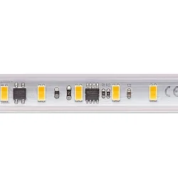 LED Streifen Hochvolt, IP65, 230V, 72 LED/m, 14W/m, 25m Rolle / B 1.5cm, 2700K 1230lm/m 120°, CRI 90, nicht dimmbar