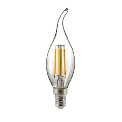 LED Filamentlampe KERZE WINDSTOSS, 230V, Ø 3.5cm / L 12.3cm, E14, 4.5W, 2700K 470lm 300°, dimmbar, klar
