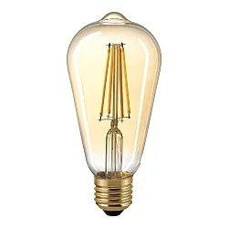 LED Filament Edisonlampe GOLD, 230V, Ø 6.4cm / L 14cm, E27, 4.5W 2500K 420lm 300°, dimmbar, Gold