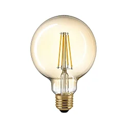 LED Filamentlampe GLOBE G95 GOLD, 230V, Ø 9.5cm / L 14cm, E27, 4.5W 2500K 400lm, dimmbar, Gold / klar