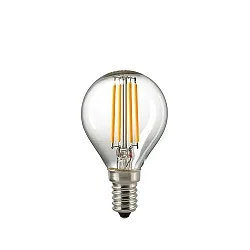 LED Filamentlampe KUGEL, 230V, Ø 4.5cm / L 8cm, E14, 2.5W 2700K 250lm 300°, klar