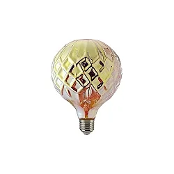 LED ORIENTAL Globelampe TANIS G125, 230V, Ø 12.5 / L 17cm, 230Vac, E27, 4W 1500K 130lm 330°, dimmbar, Strukturglas