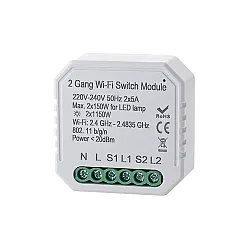shaire WIFI Schalter für Unterputzdosen, 220-240V, IP20, 1 Kanal An/Aus, max. 150W LED