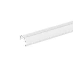 Profilabdeckung zu Aufbauprofil 15 mit Montageschiene, Länge 200cm, rund, opal