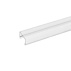 Profilabdeckung zu Aufbauprofil 15 mit Montageschiene, Länge 100cm, hoch, opal