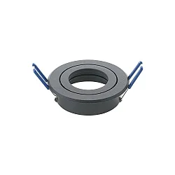 Alu-Einbaustrahler RING, IP20, Ø 8.3cm, Schnellwechsel-Innenring, inkl. GU5.3 Fassung (12V DC), schwenkbar 25°, Schwarz