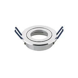 Alu-Einbaustrahler RING, IP20, Ø 8.3cm, Schnellwechsel-Innenring, inkl. GU5.3 Fassung (12V DC), schwenkbar 25°, Alu poliert