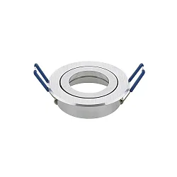 Alu-Einbaustrahler RING, IP20, Ø 8.3cm, Schnellwechsel-Innenring, inkl. GU5.3 Fassung (12V DC), schwenkbar 25°, Alu gebürstet