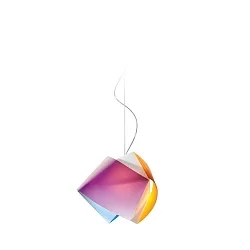 Pendant luminaire GEMMY ARLECCHINO, E27, plum / yellow / blue