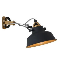 Klemmleuchte NOVÉ, Ø 42cm, E27, mit Wandhalterung, abnehmbar, schwarz matt / Gold matt