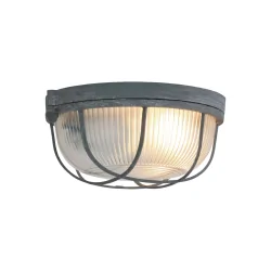 Wand- und Deckenleuchte LISANNE, IP20, rund, Ø 17cm, E27, Struktur-Glas / Metall, rostbraun
