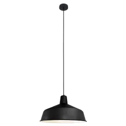 Pendelleuchte BLACKMOON, Ø 40cm, E27, schwarz matt / innen weiß