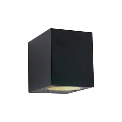 Außenwandleuchte LOGAN, IP44, Down, eckig, inkl. GU10 LED 4W 2700K 345lm (schaltbar), Glas klar, aluminium schwarz