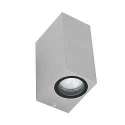 Außenwandleuchte LOGAN, IP44, Up/Down, Eckig, inkl. 2x GU10 LED 4W 2700K 345lm (schaltbar)