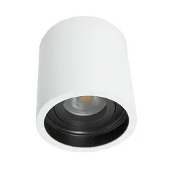 Aufbau-Downlight PÉLITE SPOT, Ø 8.5cm, GU10 max. 40W, starr, weiß matt  / innen schwarz