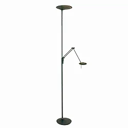 LED Deckenfluter ZODIAC, inkl. Leseleuchte mit Gelenkarm, 25+6W 2700K 2200+700lm, mit Touch-Dimmer, schwarz matt