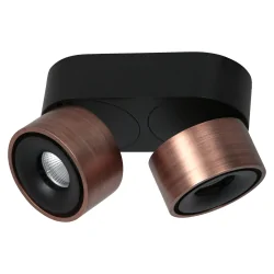 LED Deckenleuchte FEZ, 2-flammig, 2× 8W, 2700K, 700lm, IP20, bronze