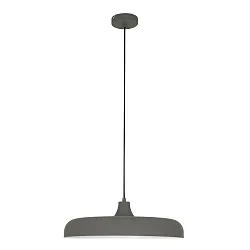 Pendelleuchte KRISIP, Ø 50cm, flach, E27, Metall, grau matt