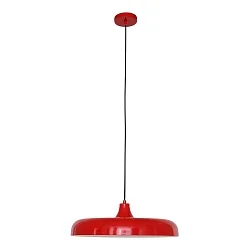Pendelleuchte KRISIP, Ø 50cm, flach, E27, Metall, signalrot glänzend