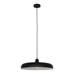 Pendelleuchte KRISIP, Ø 50cm, flach, E27, Metall, schwarz matt