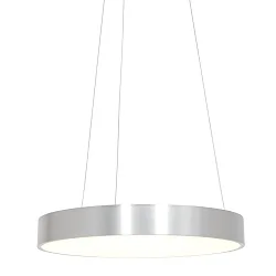 pendant luminaire RINGLEDE - Ø 48CM large, round, direct / indirect IP20, silver brushed dimmable