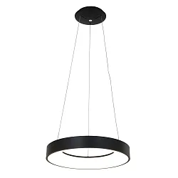 pendant luminaire RINGLEDE - Ø 48CM large, round, direct / indirect IP20, black matt dimmable
