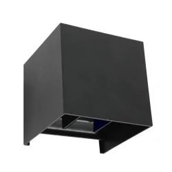 Steinhauer Outdoor wall luminaire, LED, 2 flames, with sensor, 2x3W, 2700K, IP54, black