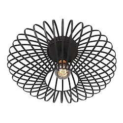 Deckenleuchte DUNBAR, Ø 40cm, Gitter-Struktur, E27, schwarz matt