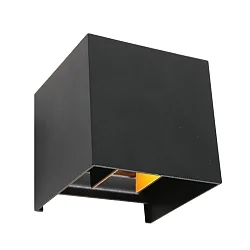 LED Außenwandleuchte MURO, Up/Down, 2x 3W, 2700K, 240lm, mit verstellbaren Blendklappen, dimmbar, Schwarz matt