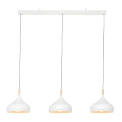 pendant luminaire BJORR 3 flames E27 IP20, white matt dimmable