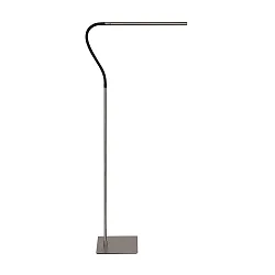 LED Stehleuchte / Leseleuchtee SERPENT, 6W 2700lm 600lm, mit gummiertem Flexarm + Push-Dimmer, stahl gebürstet / schwarz