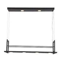LED Pendelleuchte TØR, eckig, mit Ablage, 6x 5W 2700K 600lm, dimmbar, Schwarz matt