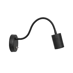 LED Wandleuchte UPROUND, 1-flammig, GU10, 4,9W, 2700K, IP20, schwarz