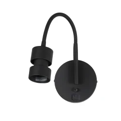 Wandleuchte UPROUND, 1-flammig, GU10, IP20, schwarz