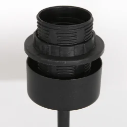 Tischleuchte STANG, Fuß eckig, 1-flammig, H: 40cm, E27, IP20, schwarz, Schirm bambus dunkel