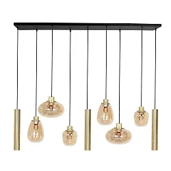 LED Pendelleuchte REFLEXION, 9-flammig, GU10 + E27, 4,9W, IP20, dimmbar, messing