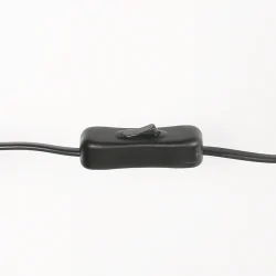 Tischleuchte STANG, Doppelfuß eckig, 1-flammig, H: 55cm, E27, IP20, schwarz, Schirm gold