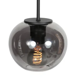 Pendelleuchte SFERIO, Ø15cm, 1-flammig, E27, IP20, schwarz/rauchglas