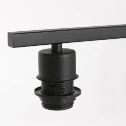 Tischleuchte STANG, Fuß eckig, 1-flammig, H: 51cm, E27, IP20, schwarz, Schirm kork