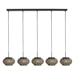 pendant luminaire NOX LIGHT 5 flames E27 IP20, black dimmable