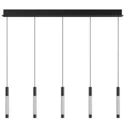 LED Pendelleuchte ALISIO Balken, 5-flammig, 5× 9W, 2200-2700K, 990lm, IP20, schwarz
